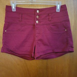 Refuge High Waisted Three Button Cuffed Shorts